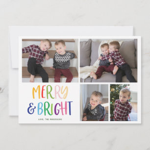 Merry and Bright Holiday photo card