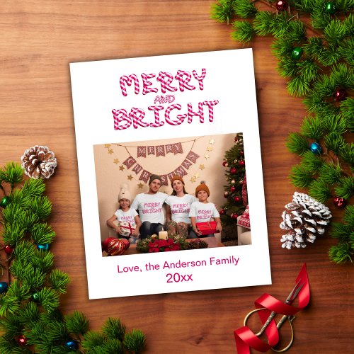 Merry and Bright Holiday Photo Christmas Card