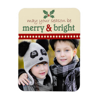 Merry and Bright Holiday Photo Flexi Magnet