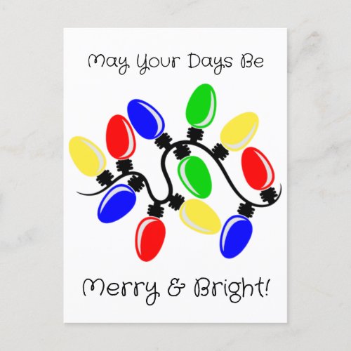 Merry and Bright  Holiday Postcard