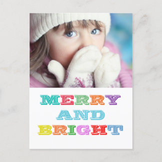 MERRY and BRIGHT Holiday Postcard