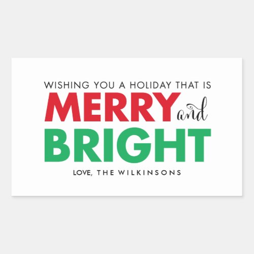Merry and Bright Holiday Sticker