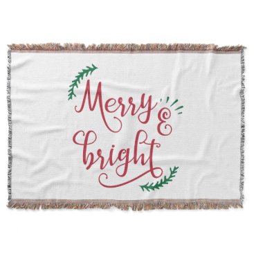merry and bright Holiday Throw Blanket