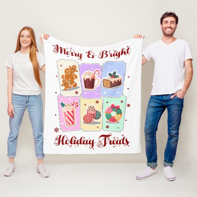 Merry and Bright Holiday Treats Christmas Dessert Fleece Blanket (In Situ)