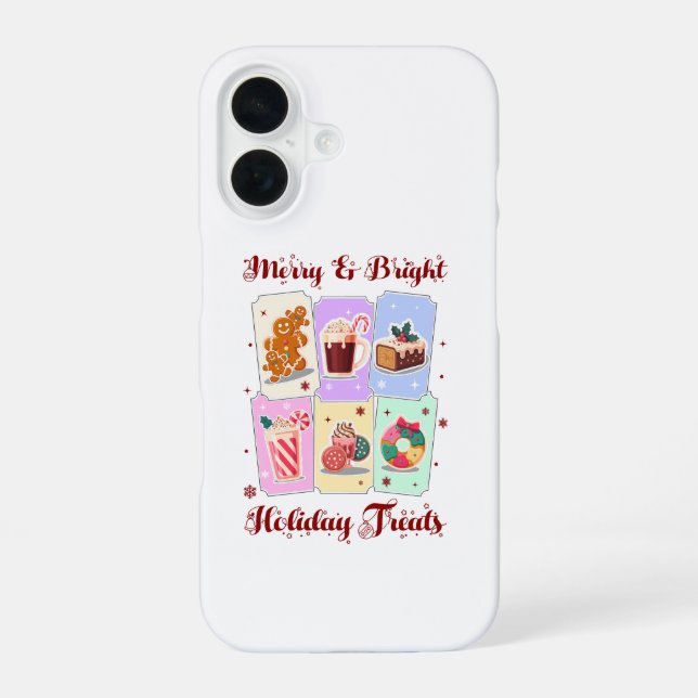 Merry and Bright Holiday Treats Christmas Dessert iPhone Case (Back)