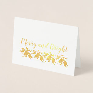 Merry and Bright Holly Sprigs Foil Card