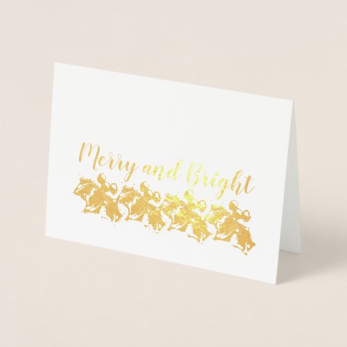 Merry and Bright Holly Sprigs Foil Card