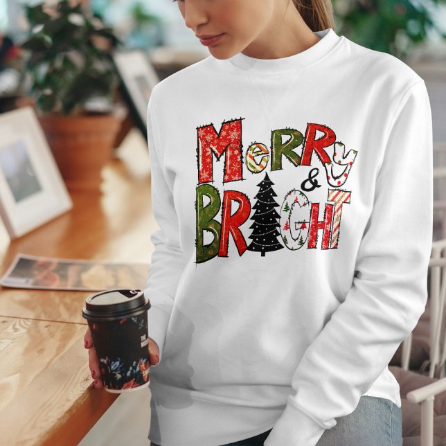 Merry And Bright Hoodie Christmas Letter Design (Creator Uploaded)