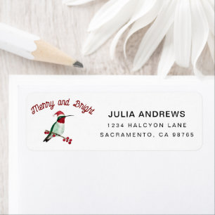 Merry and Bright Hummingbird Label