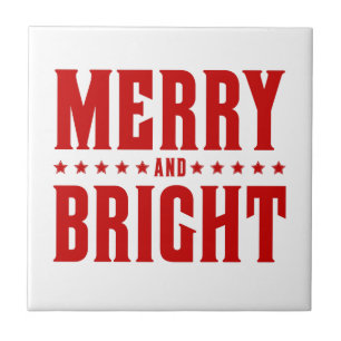 Merry and Bright Letterpress Style No. 507-10 Tile