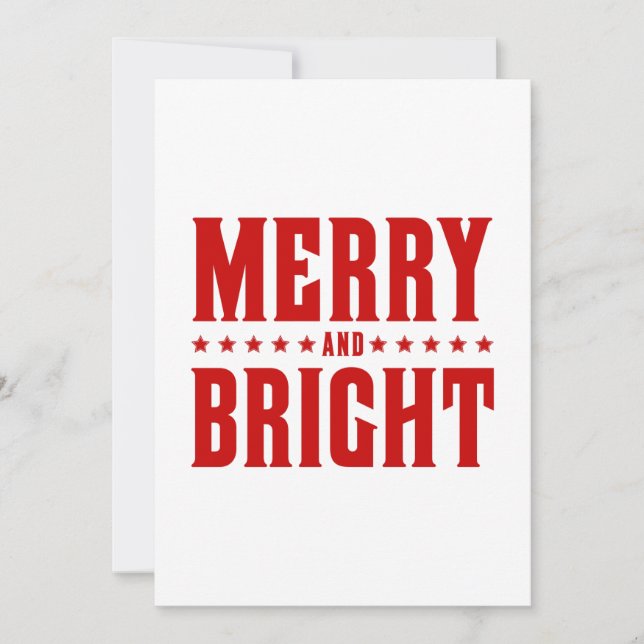 Merry and Bright Letterpress Style No. 507 Holiday Card (Front)