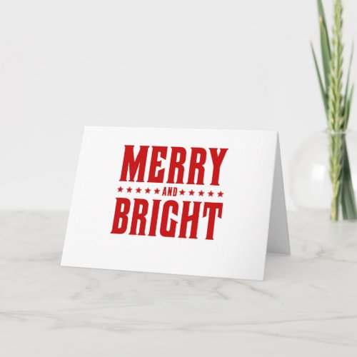 Merry and Bright Letterpress Style No 507 Holiday Card