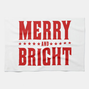 Merry and Bright Letterpress Style No. 507 Towel