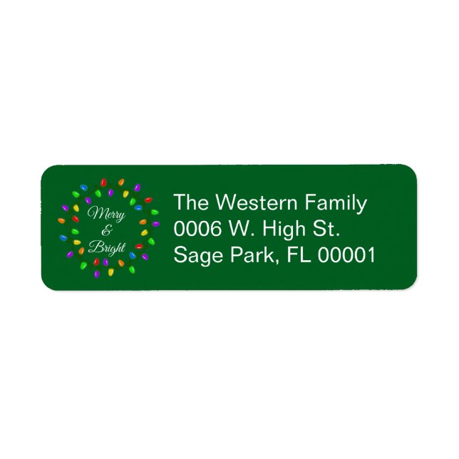 Merry And Bright Light Wreath  Label (Front)