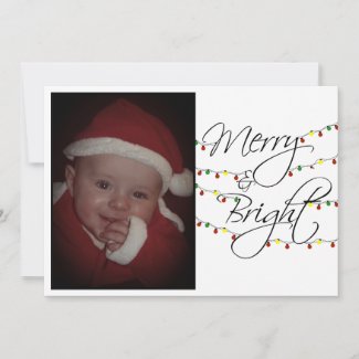 Merry and Bright Lights Photo Holiday Card