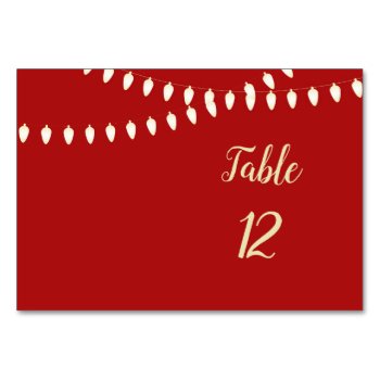 Merry And Bright Lights Table Card by capturedbyKC at Zazzle