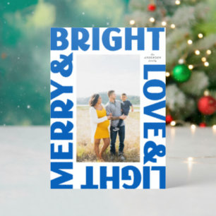 Merry and Bright Love and Light Letterpress Card