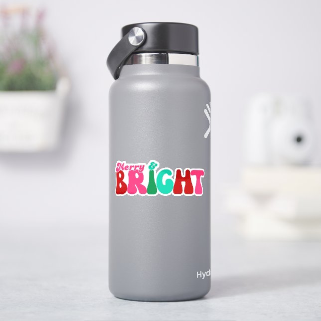 Merry and Bright - Maximalist Christmas  Sticker (HydroFlask)