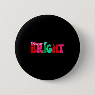 Merry And Bright Maximalist Peach Christmas Toddle Button