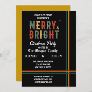 Merry And Bright Merry Christmas Party Invitation