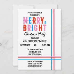 Merry And Bright Merry Christmas Party Invitation