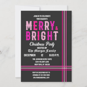 Merry And Bright Merry Christmas Party Invitation