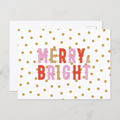 Merry and Bright Merry Christmas Postcard