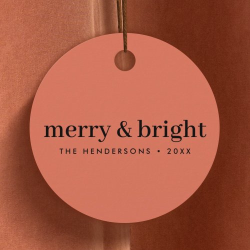 Merry and Bright  Minimalist Christmas Soft Red Favor Tags