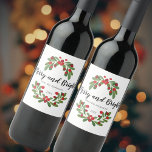 Merry and Bright Mistletoe Holiday Wine Label