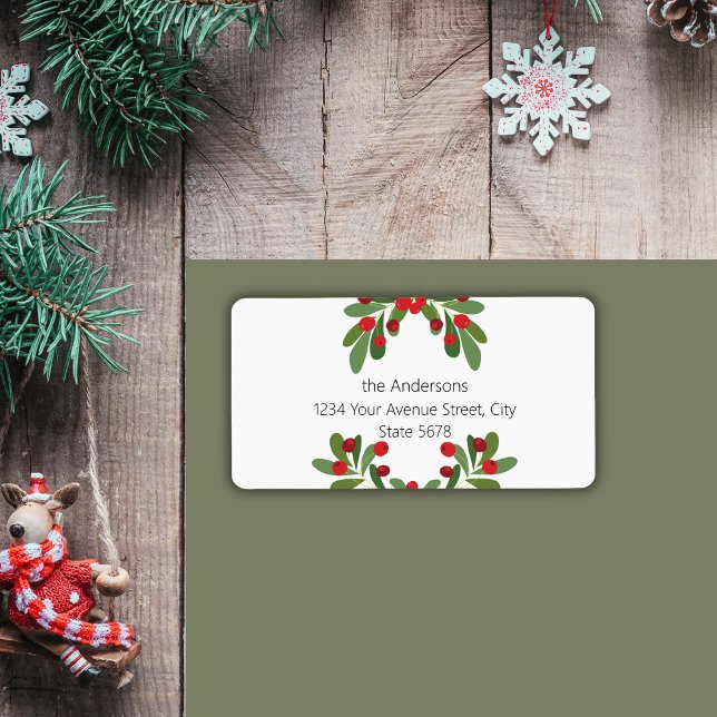 Merry and Bright Mistletoe Return Address Labels (Creator Uploaded)