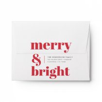 Merry and Bright | Modern Christmas Bright Red Envelope