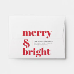 Merry and Bright | Modern Christmas Bright Red Envelope