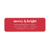 Merry and Bright | Modern Christmas Bright Red Label (Front)