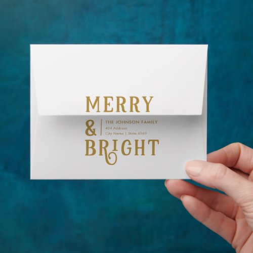 Merry and Bright  Modern Christmas Envelope