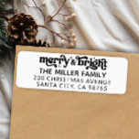 Merry and Bright Modern Christmas Return Address Label<br><div class="desc">Merry and Bright Modern Christmas Return Address label</div>