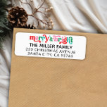 Merry and Bright Modern Christmas Return Address Label<br><div class="desc">Introducing our Merry and Bright Modern Christmas Return Address Labels! Add a festive touch to your holiday correspondence with these informal, casual labels featuring modern typography and a retro-inspired design. These holiday return address labels are perfect for the whole family, with colorful hand lettering that will make your envelopes stand...</div>