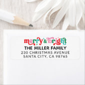 Merry and Bright Modern Christmas Return Address Label (Insitu)