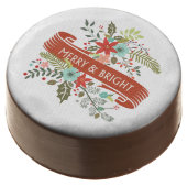 Merry and Bright Modern Floral Christmas Cookies (Angled)