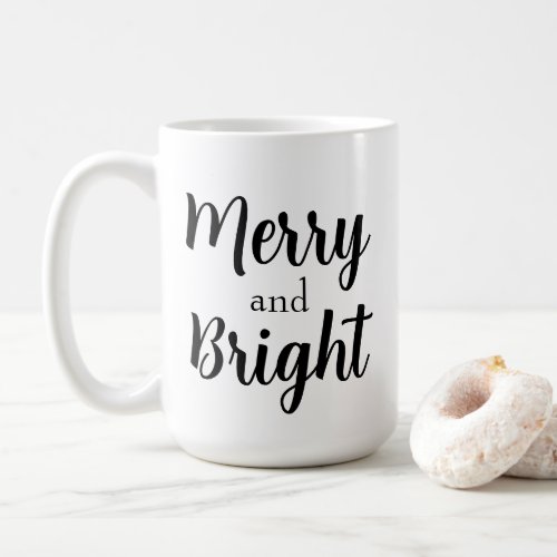 Merry and Bright Modern Minimalist  Coffee Mug