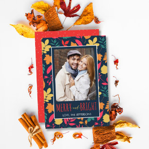 Merry and Bright Modern Photo Holiday Card