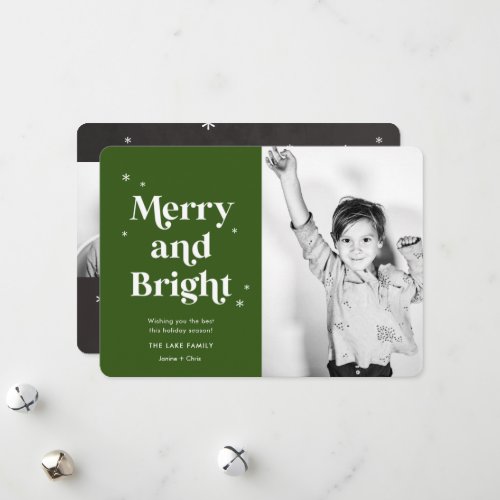 Merry and Bright Modern Photo Holiday Card