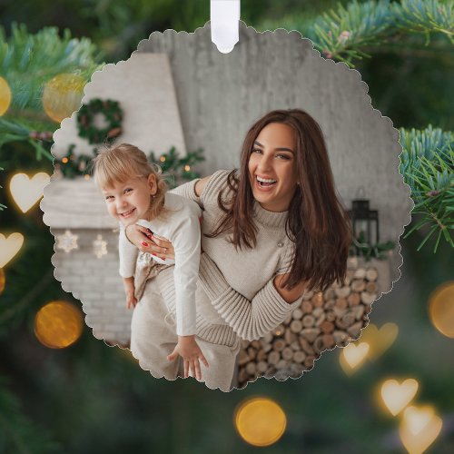 Merry and Bright  Modern Stylish Christmas Photo Ornament Card