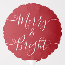 Merry And Bright | Modern Typography Red Christmas