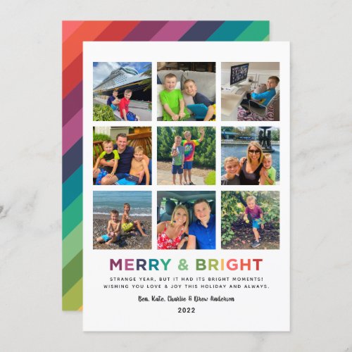 Merry and Bright Moments 2022 Photo Collage Holiday Card