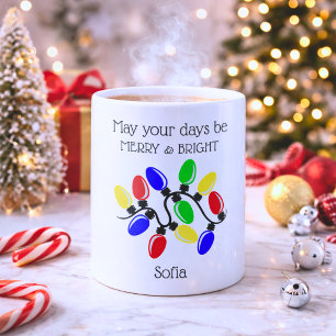 Merry and Bright Monogram Coffee Mug