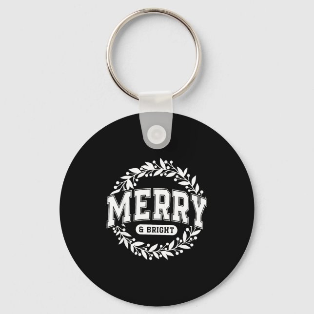 Merry And Bright Moody And Uptight Christmas Coupl Keychain (Front)
