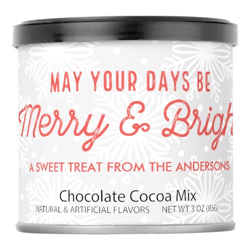 Merry and Bright Neighbor Hostess Gift Hot Chocolate Drink Mix