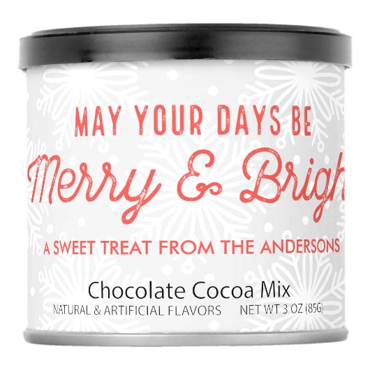 Merry and Bright Neighbor Hostess Gift Hot Chocolate Drink Mix (Front)