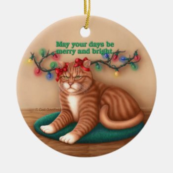Merry And Bright Ornament by gailgastfield at Zazzle