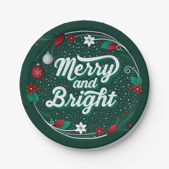 Merry and Bright Paper Plates (Front)